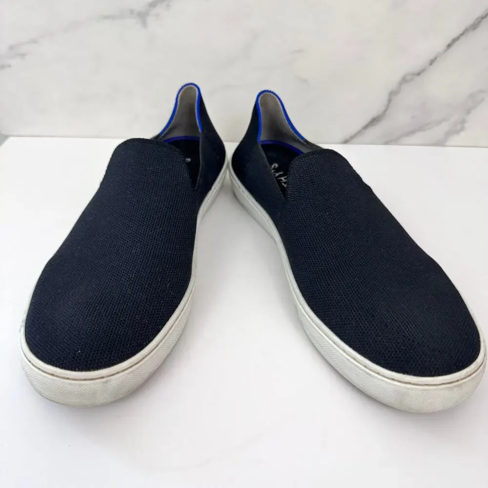Rothy's Womens The Original Slip On Sneaker Size 11 Knit Casual Comfy Black